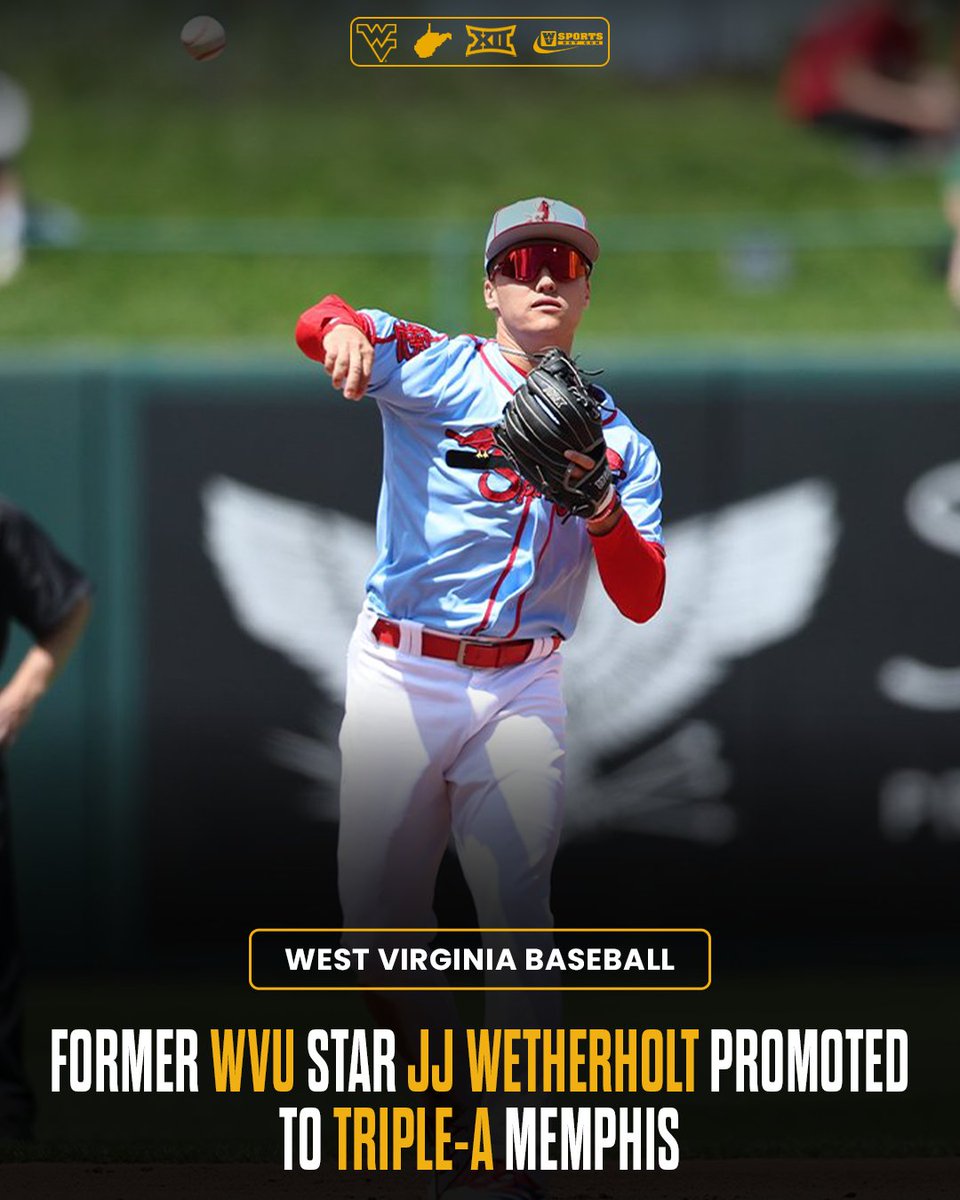 Former #WVU infielder JJ Wetherholt promoted to Triple-A Memphis after tearing up Double-A. Could St. Louis be next? #STLCards 

Details 👉 gowvu.us/sni