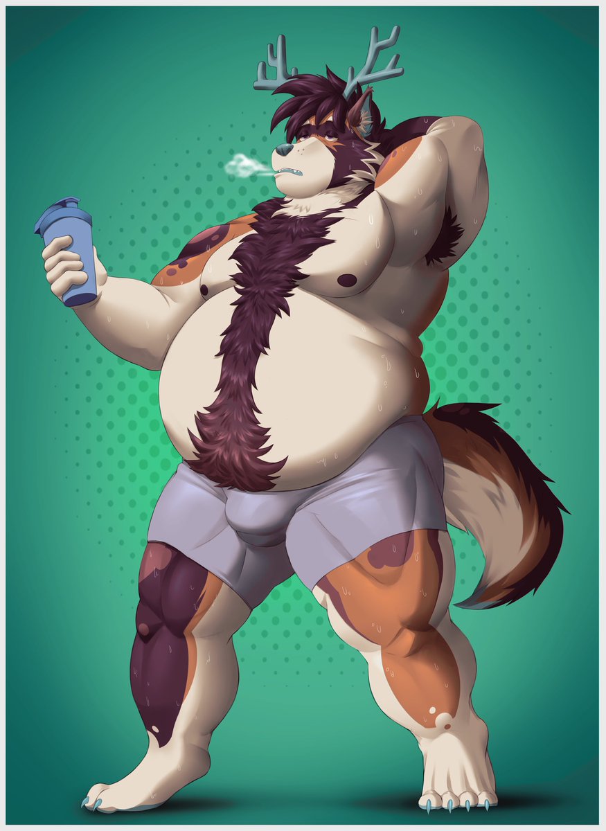 Might have bulked too much.. oops. Oh well. 

First time getting art of Wonsty V2, so here’s a corpulent version of him :3 #furry #furryfandom 

🎨 <a href="/Z4ckW0lf/">🎄Zack Wolf 🎄 (COMMS CLOSED 4/4)</a>