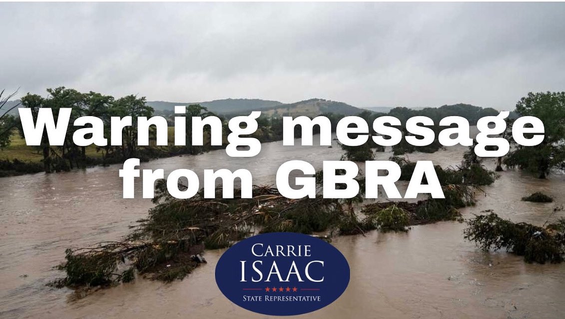 CarrieIsaac's tweet image. Warning message from GBRA:
“The recent flooding has caused elevated flows and left flood debris in the upper Guadalupe River and Canyon Lake. GBRA is advising the public to avoid being on Canyon Lake and the Guadalupe River upstream of the reservoir for the next several days…