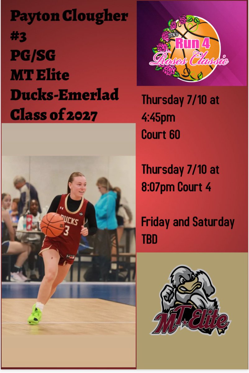 Payton Clougher (@paytonclougher_) on Twitter photo Super excited to compete in the Run 4 Roses Classic with <a href="/MTEliteDucks/">MT Elite Ducks</a> Emerald this week!! <a href="/mdell74/">Matt DellaBarba</a> <a href="/AllieScarpa/">Allie</a> <a href="/TFNsRun4Roses/">TFN's Run 4 Roses</a> Super excited to compete in the Run 4 Roses Classic with <a href="/MTEliteDucks/">MT Elite Ducks</a> Emerald this week!! <a href="/mdell74/">Matt DellaBarba</a> <a href="/AllieScarpa/">Allie</a> <a href="/TFNsRun4Roses/">TFN's Run 4 Roses</a>