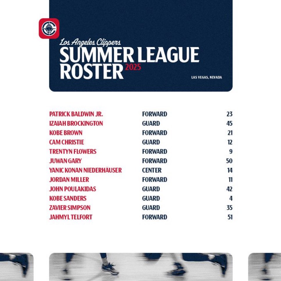 LaurenMRosen's tweet image. The @LAClippers have officially released their @NBASummerLeague roster!
The Summer Clips tip off their slate this Friday in Las Vegas. 👀