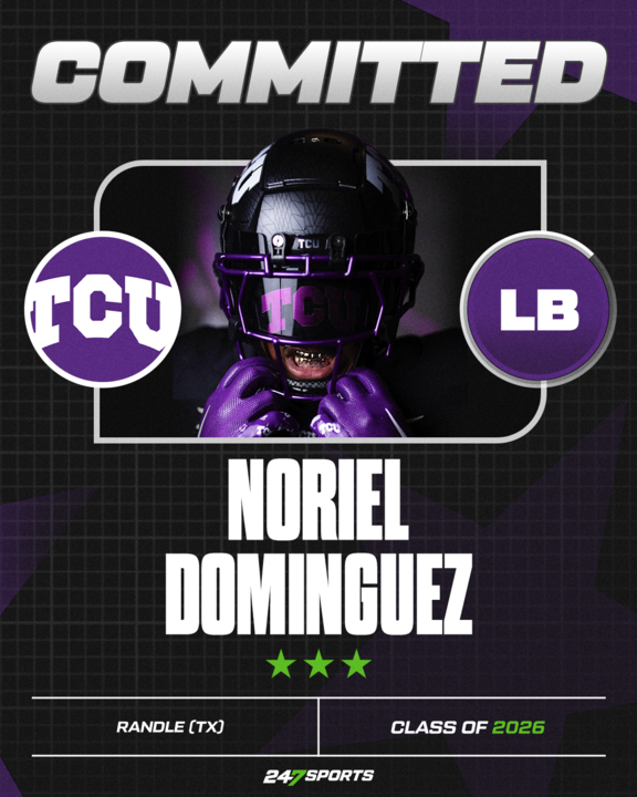 Tom Loy (@tomloy247) on Twitter photo BREAKING: <a href="/TCUFootball/">TCU Football</a> lands a commitment from three-star linebacker Noriel Dominguez.
He chose the Horned Frogs due to strong relationships and a great fit within the program.
VIP Story: 247sports.com/article/three-…
<a href="/247Sports/">247Sports</a> / <a href="/Norielpacman/">Noriel “Pac-Man” Dominguez</a> BREAKING: <a href="/TCUFootball/">TCU Football</a> lands a commitment from three-star linebacker Noriel Dominguez.
He chose the Horned Frogs due to strong relationships and a great fit within the program.
VIP Story: 247sports.com/article/three-…
<a href="/247Sports/">247Sports</a> / <a href="/Norielpacman/">Noriel “Pac-Man” Dominguez</a>