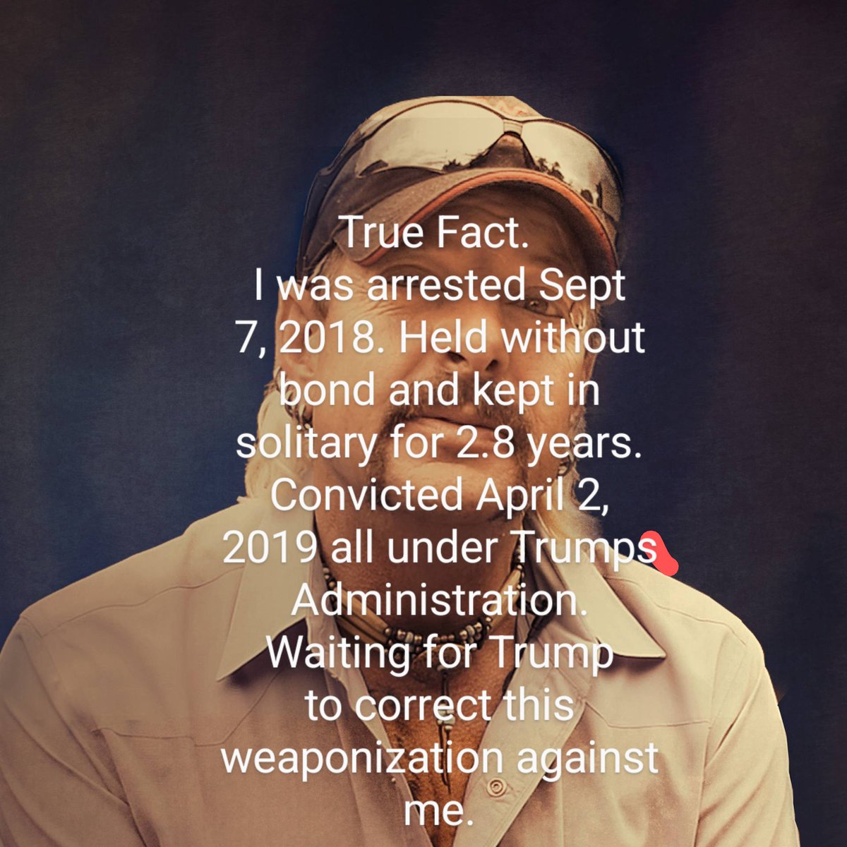 I like keeping things real. 
I was arrested Sept 7th 2018.
I was held without bond and kept in solitary for 2.8 yesrs to keep me shut up and so i had to use public defenders.
I was convicted April 2,  2019 and sentenced to 22 years in Federal Prison. 
this was all done under