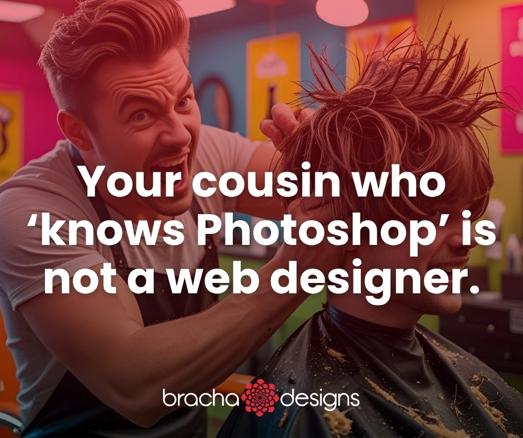 BrachaDesigns's tweet image. Would you hire someone who owns scissors to cut your hair? Then don’t trust your brand to someone with Canva Pro and opinions. Design is strategy, not software.
#WebDesignHumor #BrandDamageIsReal #HireAPro #BrachaDesigns