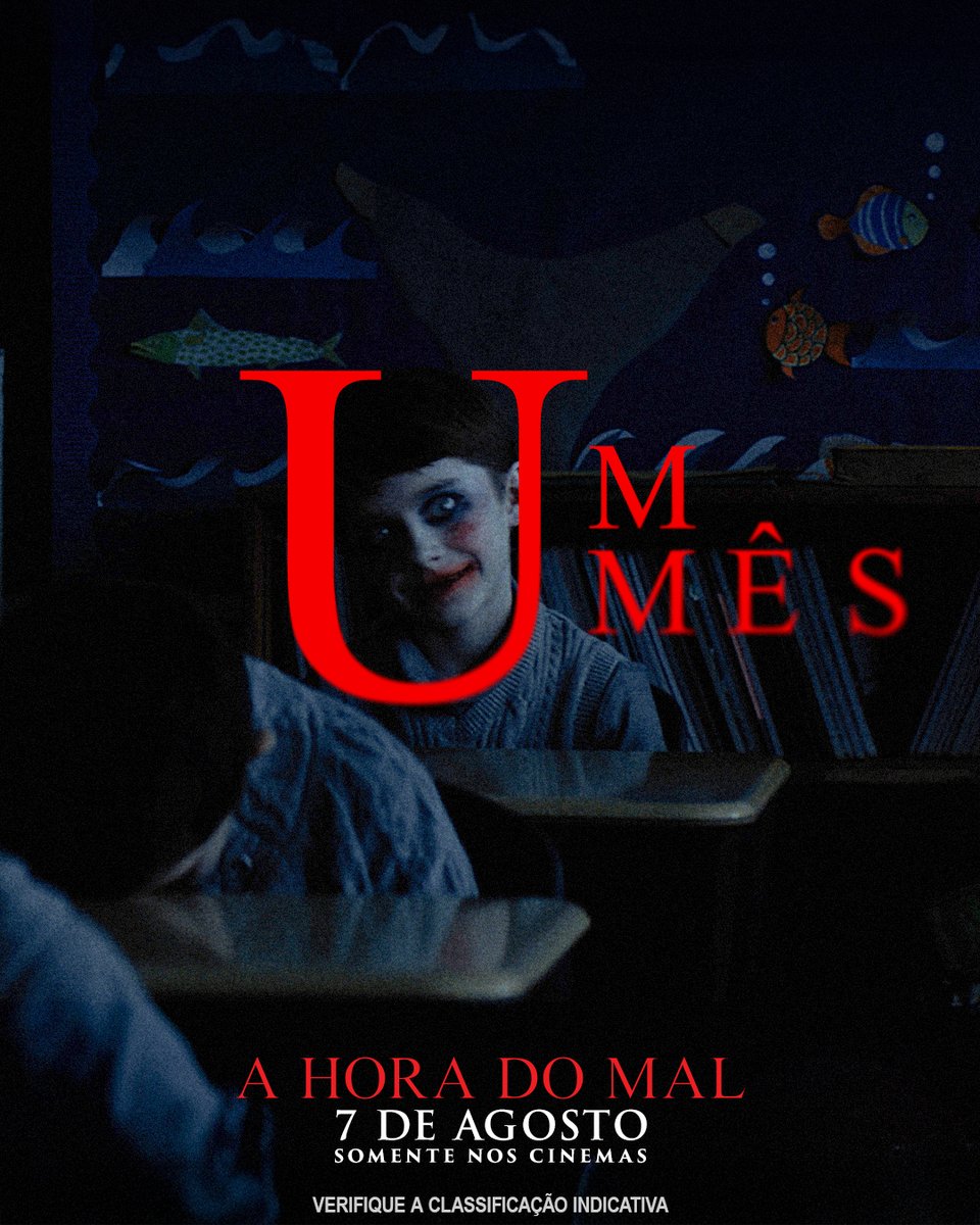 UM MÊS para A Hora do Mal. Quem vai ter coragem de assistir na estreia? 🩸👁️‍🗨️
#AHoraDoMalFilme - 7 de Agosto, somente nos cinemas.