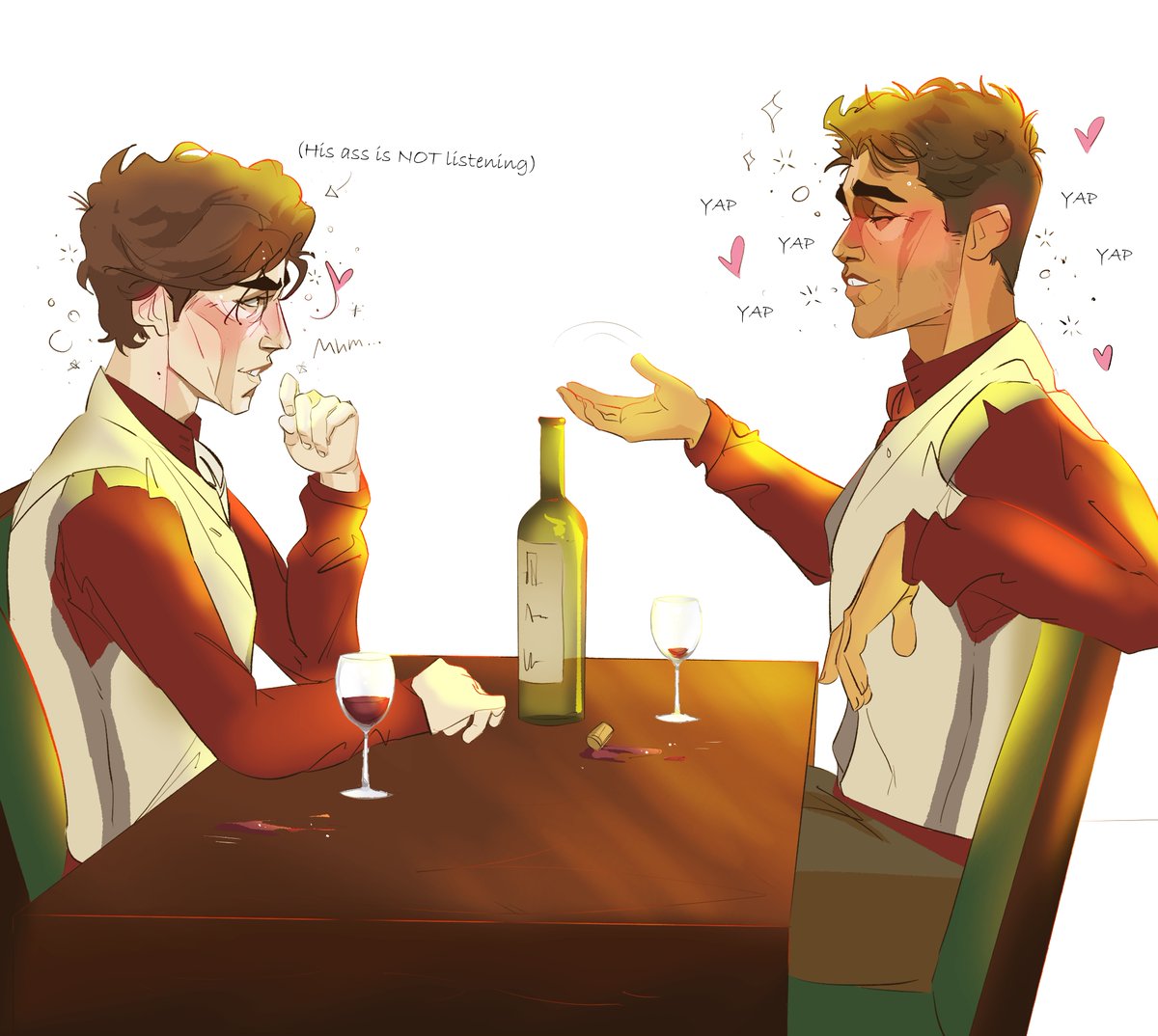 IneffInadequate's tweet image. Happy birthday you goddamn yappatron (feat. celebratory drunks after lab break-in) #jayvik #arcane