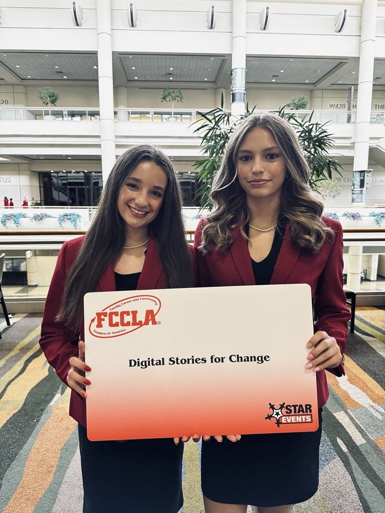Evelyn Jones and Kimber Carlson competed in Digital Stories for Change. Great job girls!