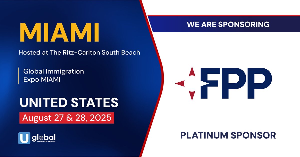 UglobalOfficial's tweet image. We proudly announce @FirstPathway as a Platinum sponsor for our Global Immigration Expo in Miami on August 27-28!
Book your seat now!
eventbrite.com/e/2025-eb-5-gl…
#GoldenVisa #investment #investors #InvestmentOpportunities #investing #citizenship #residency #visa #miami
