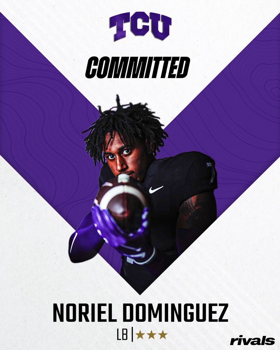 TCU adds a commitment from in-state LB Noriel
Dominguez 🐸

“Why not TCU?”

Story: on3.com/rivals/news/tc…