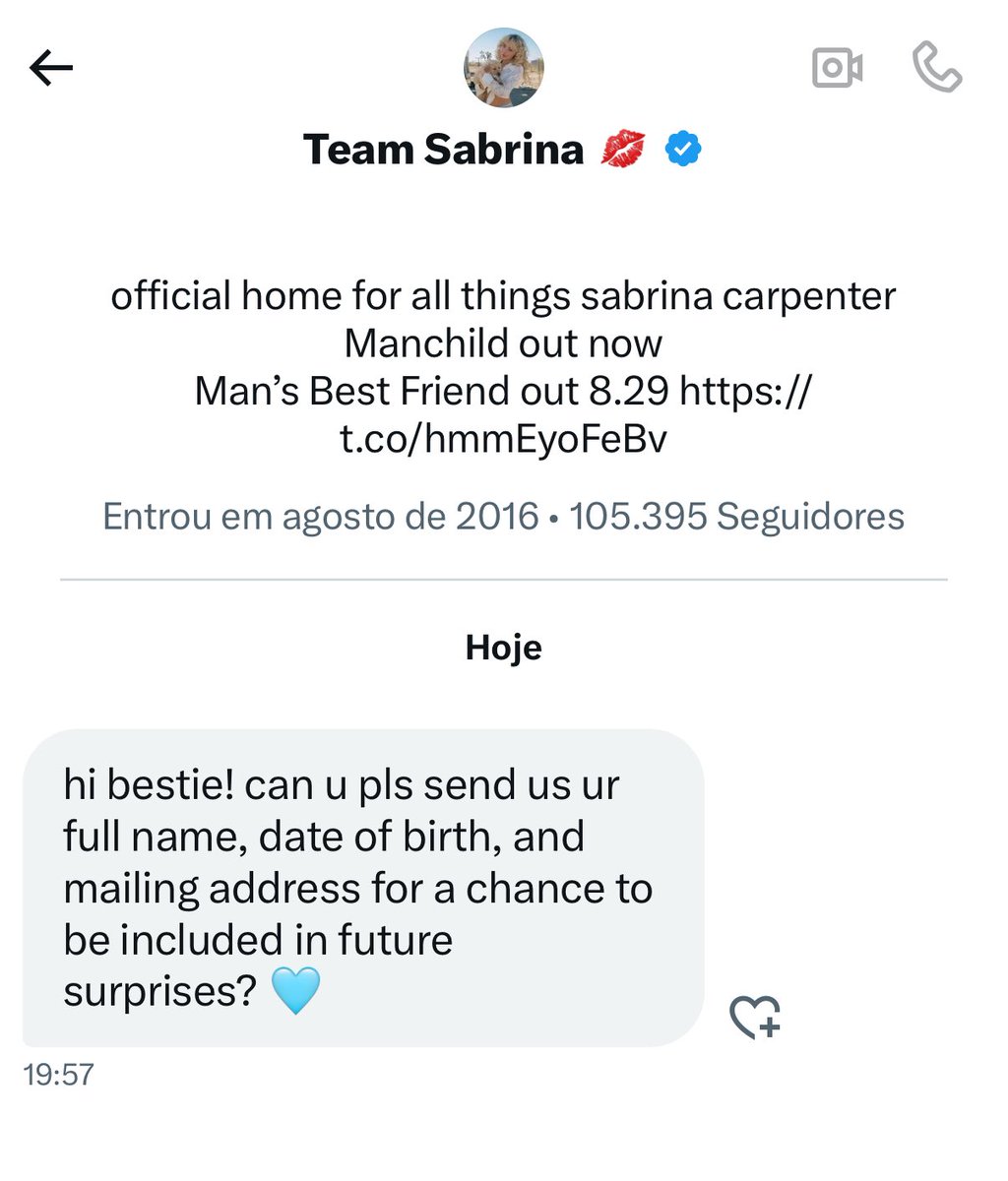 kaarencesar's tweet image. Qual a chance do Team Sabrina me mandar alguma coisa depois que passei meu endereço do Brasil?? 😭😭😭😭 Por favor @TeamSabrina, não me descarte 🙏🇧🇷