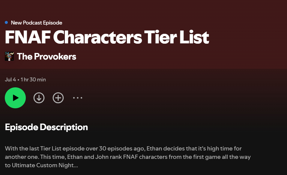 Have you ever wondered how John and I would rank the most popular FNAF Characters? No? Well...TOO BAD! You get to find out anyway in the newest episode of The Provokers!