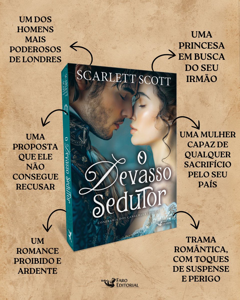 FaroEditorial's tweet image. Nesse mês, a Faro Editorial lança “O Devasso Sedutor” - o terceiro e último livro da série Confraria dos Canalhas da autora Scarlett Scott, com tradução de Sandra Martha Dolinsky.

#lançamentos #faroeditorial #odevassosedutor #romancedeépoca #scarlettscott #confrariadoscanalhas