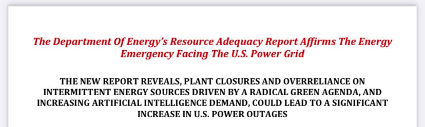 cleantechfacts's tweet image. Trump’s DOE released a report + fact sheet today that claimed increasing wind & solar power + coal and gas plant closures + AI = electricity blackouts. But just last year, a DOE report found AI can help create a 100% clean electricity system energy.gov/policy/article…