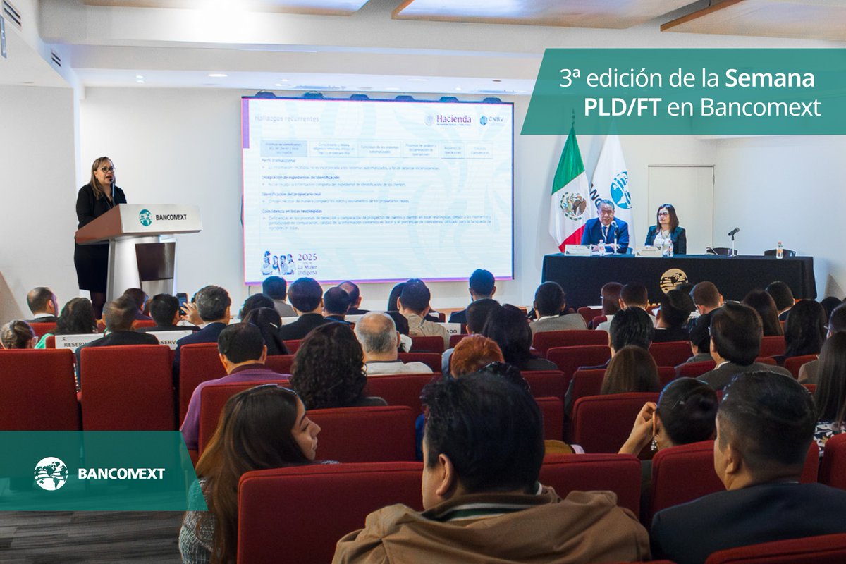 Comenzó la 3ª edición de la Semana de Prevención de Lavado de Dinero y Financiamiento al Terrorismo en bancomext. Una excelente oportunidad para profundizar en las medidas y procedimientos que contribuyen a reducir los riesgos dentro del sector financiero.