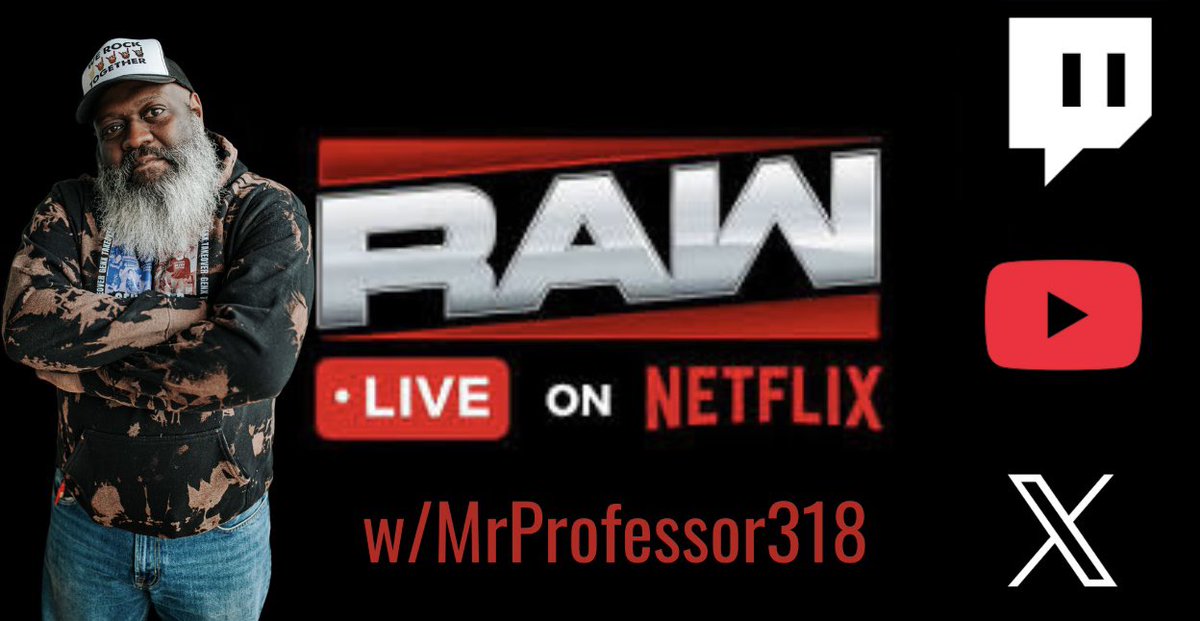 I’ll be live at 7:50pm EST/6:50pm CST watching #WWERaw!
 
Take a break from the INSANE discourse on the TL and chill… 😂