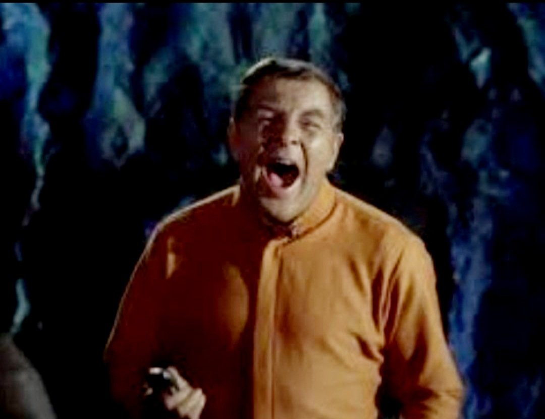 TedRampion's tweet photo. #AllStarTrek #DevilintheDark 
Phaser 1 a peculiar device, user has to know its idiosyncrasies. It'll stop a mugato but not a horta. Seems to have no setting between "warm leftovers" and "vaporize." It's slick&amp; the size of a large suppository&amp; If I had one I'd lose it every day. https://t.co/K0hKs3b2Hs