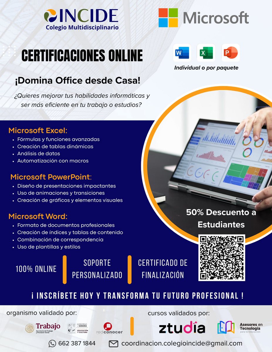 Interesados favor de llenar formulario: tinyurl.com/INCIDE250707

Aprovecha el 50 % de descuento a estudiantes.