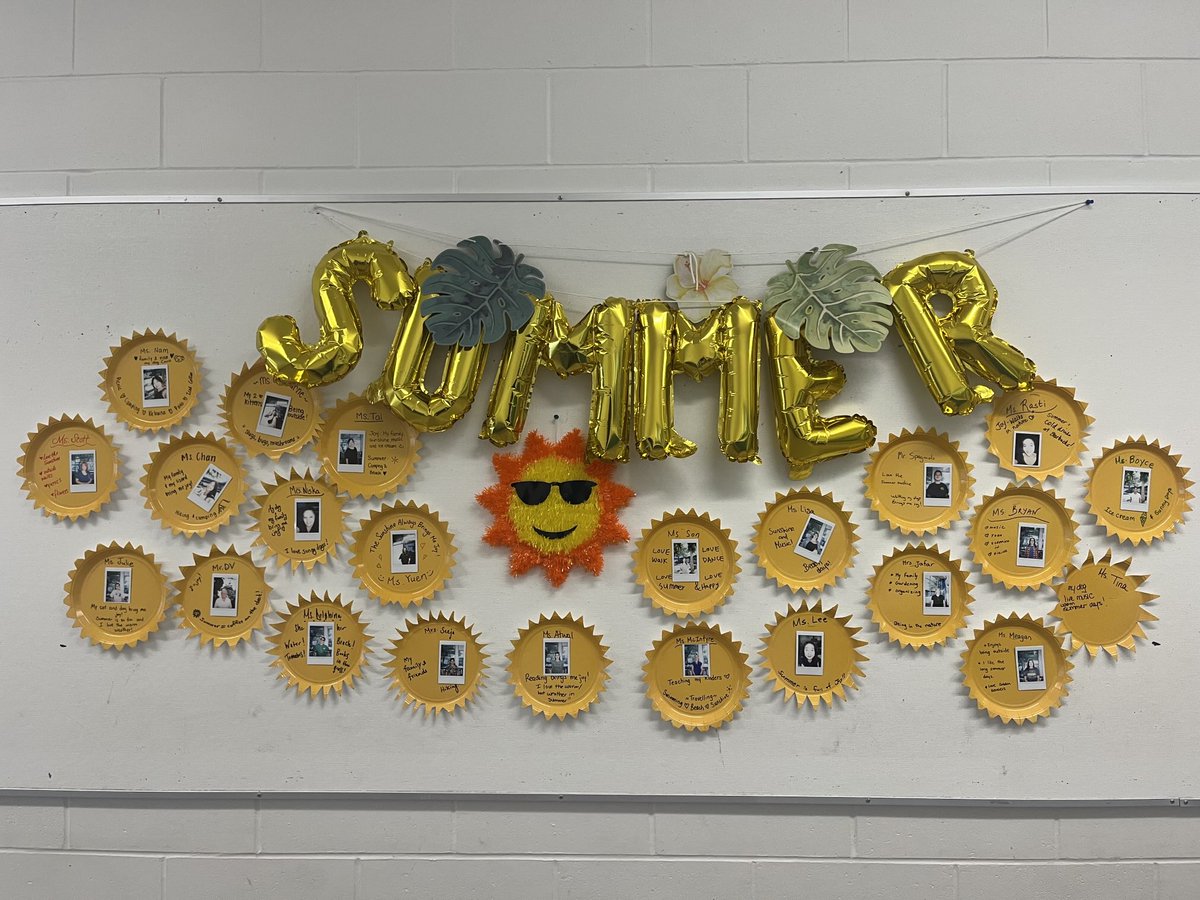 Summer Learning! I am not great at displays, but this is more about learning about our team. Glad to be back!