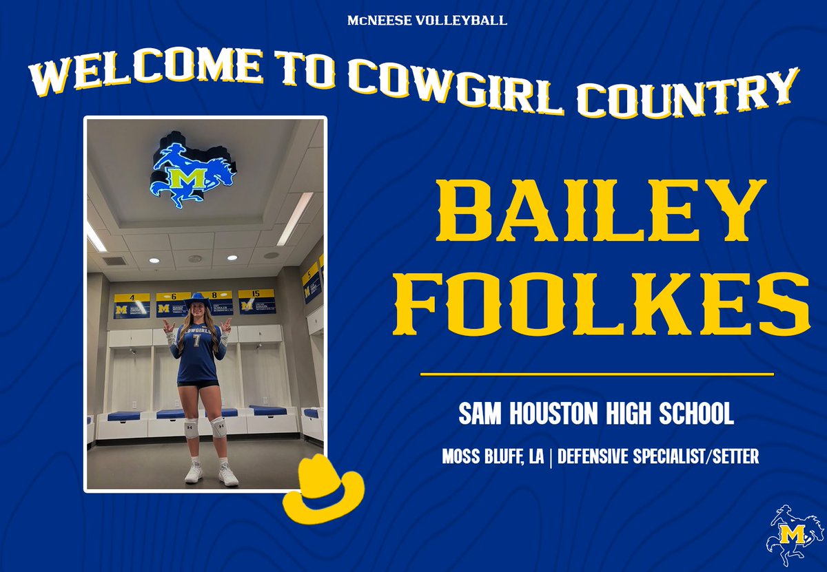 McNeeseVball's tweet image. Welcome to Cowgirl Country, Bailey Foolkes! 🤠✨

#GeauxPokes