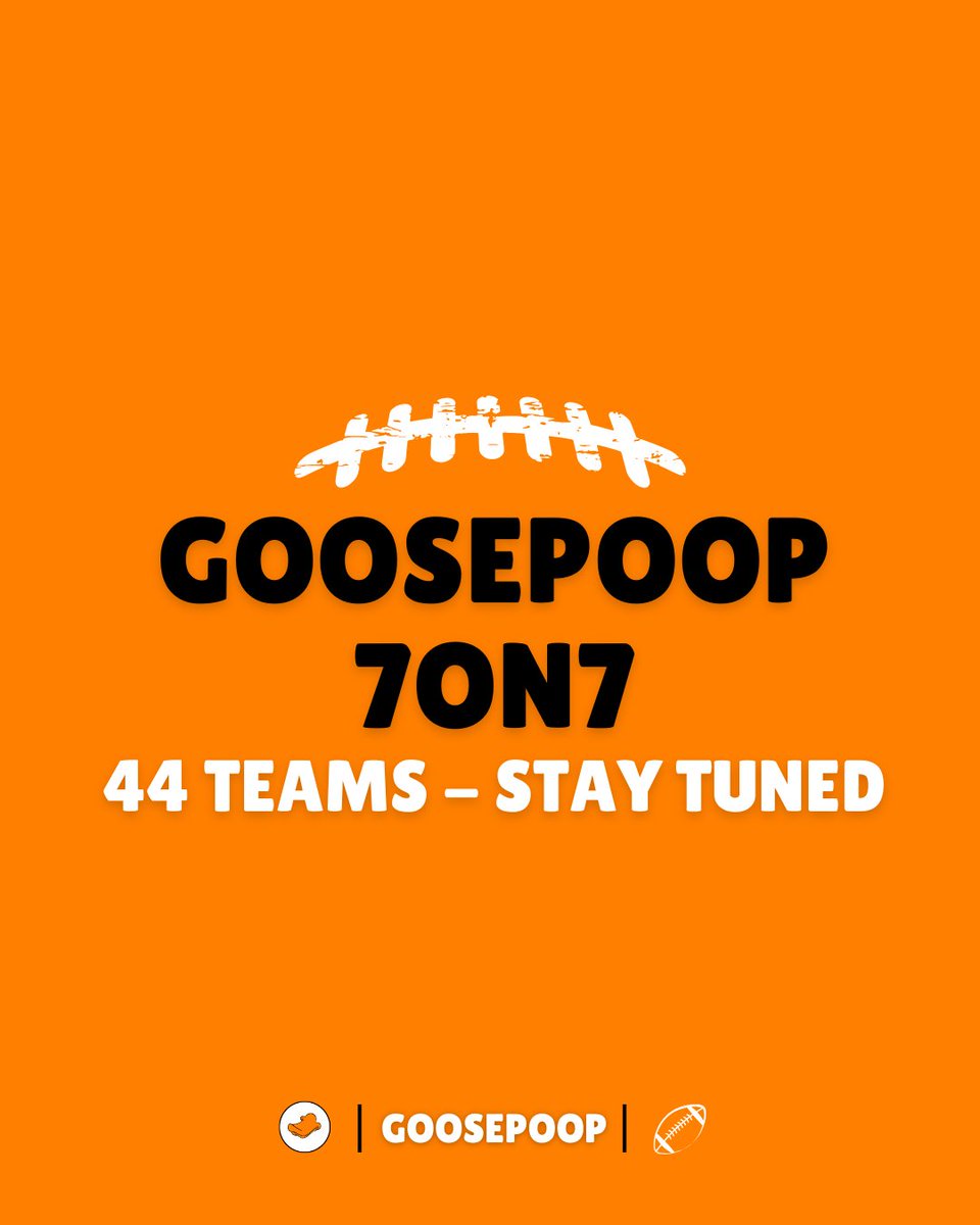We've got 44 teams coming to our 2nd ever 7on7 next Thursday 

Check my posts tomorrow for a sneak preview of the field ...
