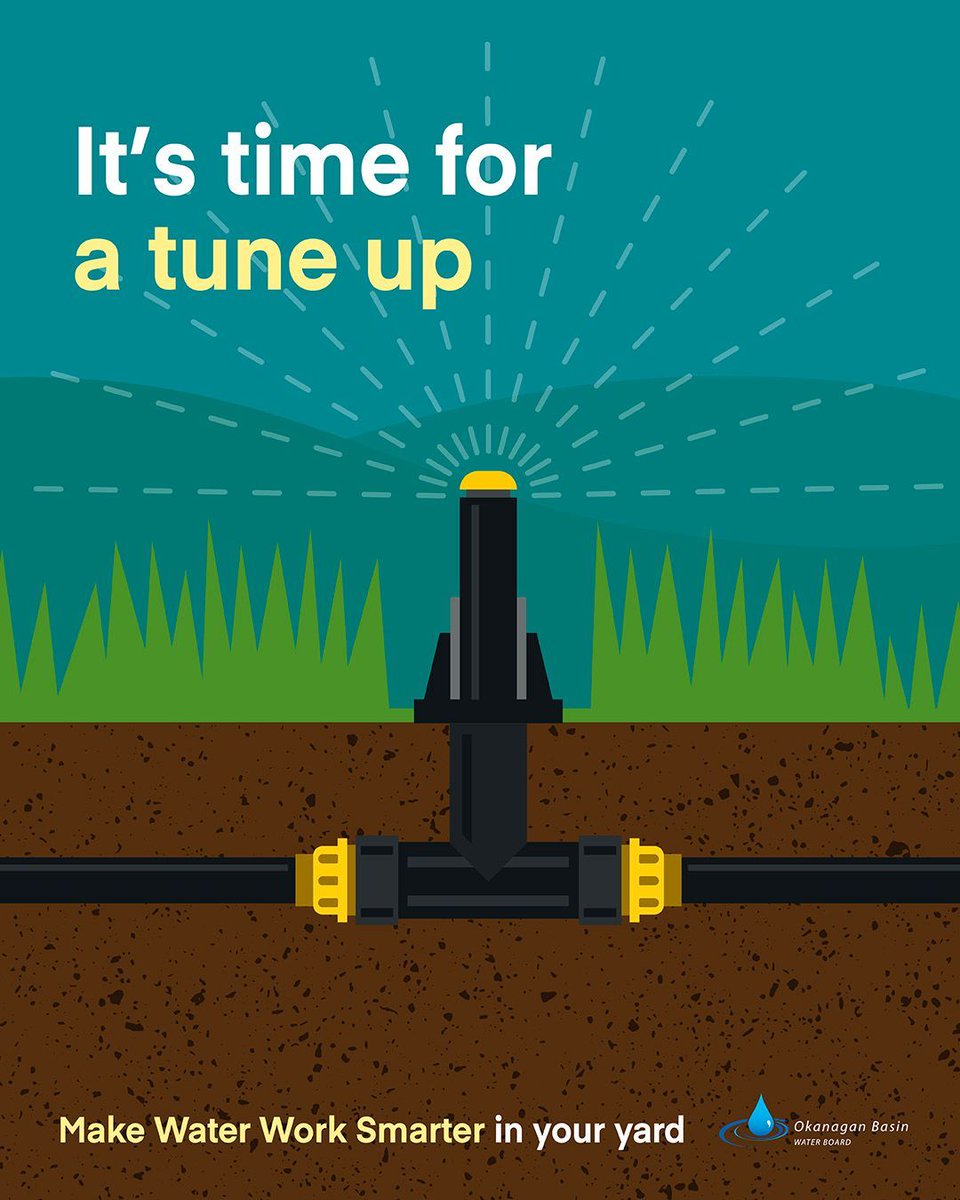 A leaky, clogged, or broken sprinkler head will waste your water and your money. 💁 Fix those leaks, adjust those heads &amp; reduce run times on cooler days.

Take the pledge &amp; enter to 🎉WIN a $500 #WaterWise yard upgrade at MakeWaterWork.ca/pledge.

#Okanagan #MakeWaterWork