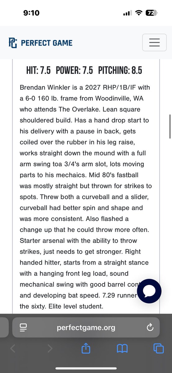Brendan Winkler ‘27 RHP/INF (@brendanwinks) on Twitter photo Thank you <a href="/PerfectGameUSA/">Perfect Game USA</a> <a href="/PG_PacificNW/">Perfect Game Pacific Northwest</a> for my grade and ranking!
👤Brendan Winkler ‘27
💪6’0” 160
🏡Woodinville, WA
👨🎓The Overlake School 3.8 GPA 1350 SAT
📈 84-86 T88 FB/91+EV/7.2 60
🚩#uncommitted/@flatgroundapp/<a href="/JRudd_Scout/">Josh Rudd</a>/<a href="/jakerobbins49/">JAKE ROBBINS 🇺🇸</a>/<a href="/gabe_alfaro23/">Gabe Alfaro</a>/<a href="/coachdallaswick/">Dallas Wicklander</a> Thank you <a href="/PerfectGameUSA/">Perfect Game USA</a> <a href="/PG_PacificNW/">Perfect Game Pacific Northwest</a> for my grade and ranking!
👤Brendan Winkler ‘27
💪6’0” 160
🏡Woodinville, WA
👨🎓The Overlake School 3.8 GPA 1350 SAT
📈 84-86 T88 FB/91+EV/7.2 60
🚩#uncommitted/@flatgroundapp/<a href="/JRudd_Scout/">Josh Rudd</a>/<a href="/jakerobbins49/">JAKE ROBBINS 🇺🇸</a>/<a href="/gabe_alfaro23/">Gabe Alfaro</a>/<a href="/coachdallaswick/">Dallas Wicklander</a>