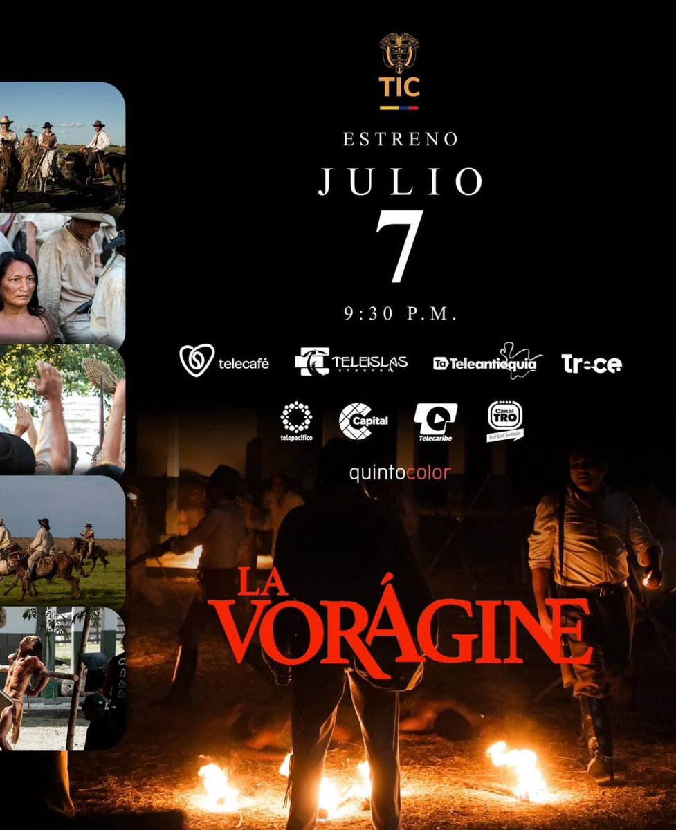 Ministerio_TIC's tweet photo. 🌿 ¡Hoy la selva cobra vida en la TV pública! No te pierdas el gran estreno de #LaVorágine, una serie basada en el clásico de José Eustasio Rivera. 📺 Hoy, a las 9:30 p.m., por todos los canales públicos. ¡Conéctate y vive esta historia salvaje! https://t.co/cWFPZjrHFs