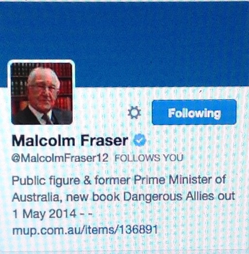 Tony use to follow me somewhere online as did Malcolm Fraser before he passed, Julia's been following me somewhere online for years &amp; Scott's been blocking me somewhere online for yrs. They're all former PM's of Australia, I wonder why such folk are interested in why I'm online?