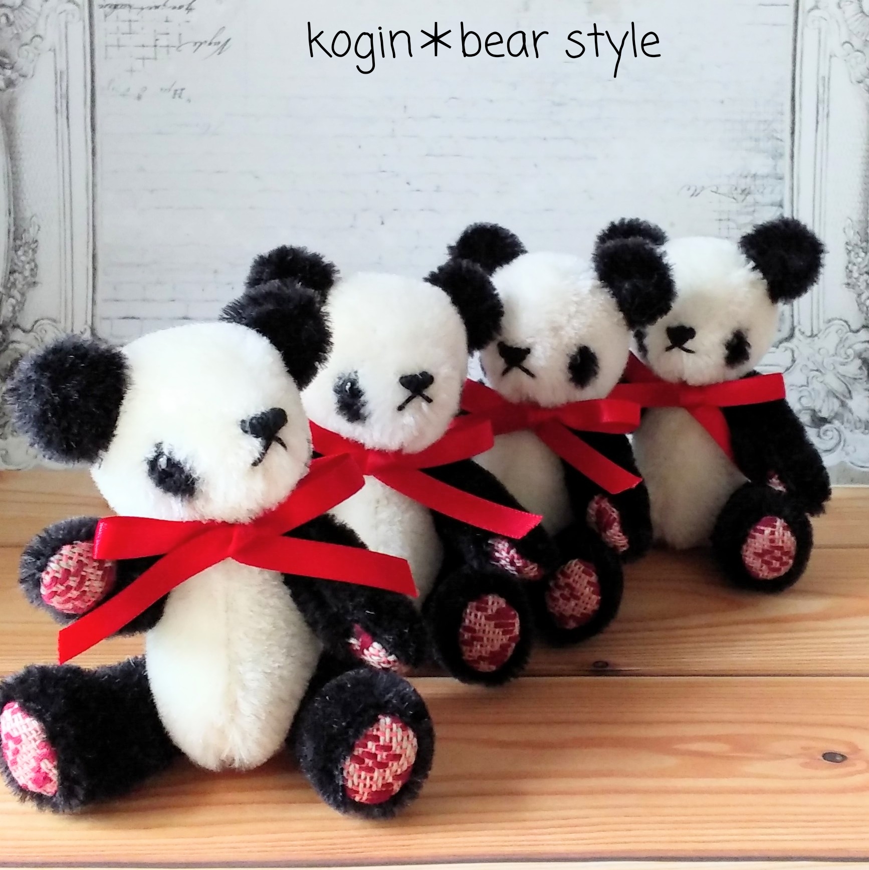 テディベア ♡ パンダ 作家様 こひろ＠こぎん刺しのテディベア作家 kogin＊bear styl on X