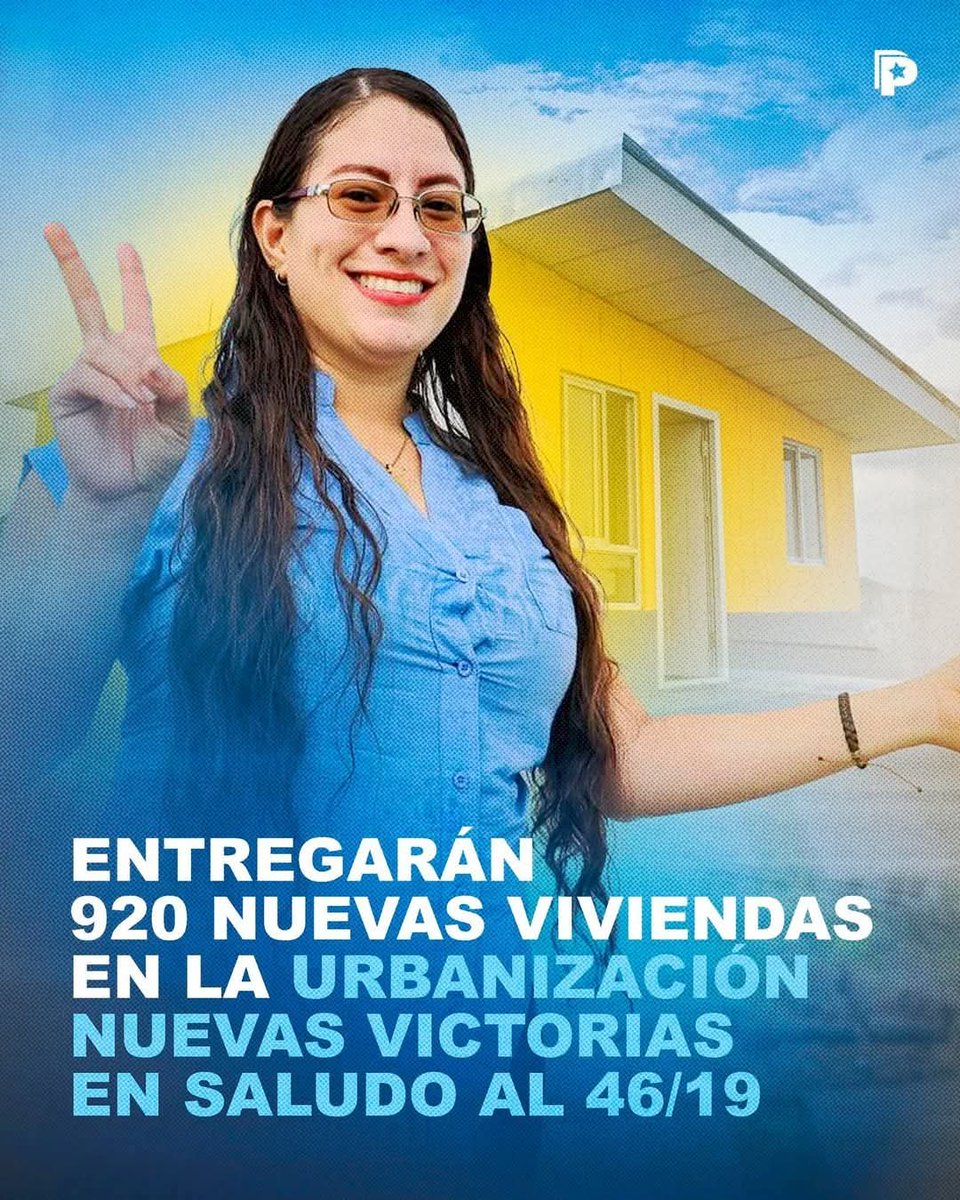 HUELLA SANDINISTA🇳🇮 (@huella_sandinis) on Twitter photo #4619SiempreMásAllá y en saludo al 46 aniversario de la RPS.
Gobierno de Nicaragua con el apoyo de la República Popular China, entregará 920 Nuevas Viviendas Dignas en la Urbanización Nuevas Victorias.
#UnidosEnVictorias
<a href="/Amanecerabz/">Amanecer 🇳🇮</a> <a href="/FcoRosales78/">Francisco Rosales 🇳🇮</a> <a href="/FirmesP/">Firmes Por la Paz</a> <a href="/Sapitaorgullos/">🆂🅰🅿🅸🆃🅰 🅾🆁🅶🆄🅻🅻🅾🆂🅰</a> #4619SiempreMásAllá y en saludo al 46 aniversario de la RPS.
Gobierno de Nicaragua con el apoyo de la República Popular China, entregará 920 Nuevas Viviendas Dignas en la Urbanización Nuevas Victorias.
#UnidosEnVictorias
<a href="/Amanecerabz/">Amanecer 🇳🇮</a> <a href="/FcoRosales78/">Francisco Rosales 🇳🇮</a> <a href="/FirmesP/">Firmes Por la Paz</a> <a href="/Sapitaorgullos/">🆂🅰🅿🅸🆃🅰 🅾🆁🅶🆄🅻🅻🅾🆂🅰</a>
