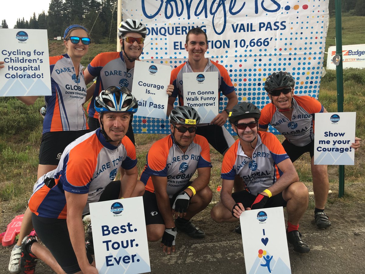 GDSFoundation's tweet photo. 🚴GLOBAL’s #DaretoRide Team is raising funds for life-saving care at the #SieCenterforDownSyndrome @ChildrensColo! Help them reach their $50K goal before riding July 19–20 at Copper Mountain! ⛰️ https://t.co/zzoV9KkuhJ

#CourageClassic #DownSyndrome #GlobalDownSyndromeFoundation https://t.co/hkGD5FPpbZ