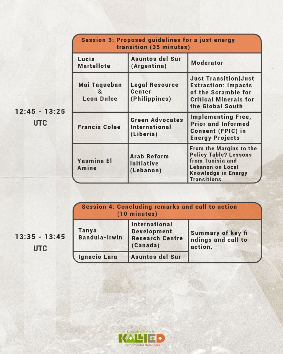 AsuntosDelSur's tweet image. ✳️ Voices from the Global South take the stage at the #T20!
Activists & orgs unite to push for a just energy transition and stronger protection for environmental defenders. 🌱
🗓️ Don’t miss it — register now!
🔗 bit.ly/SideEventT2020…