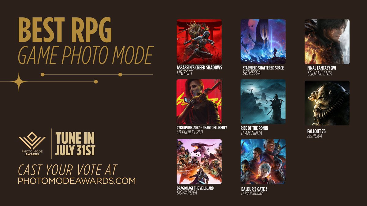 PhotoModeAwards's tweet image. The battle for Best Photo Mode in an RPG has begun! ⚔️ 📸 

Which photo mode will sweep the competition and emerge victorious?

Make your choice before the quest ends on 13th July👇🏻
photomodeawards.com/people-choice