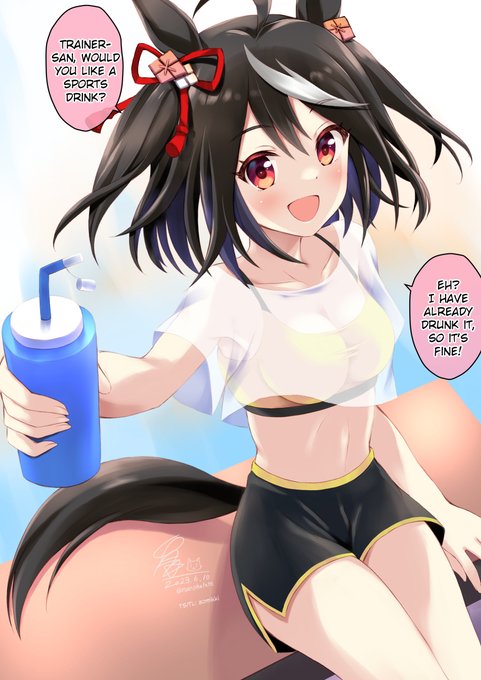 Get some sports drink from Kita-chan❤
#umamusume #kitasanblack 