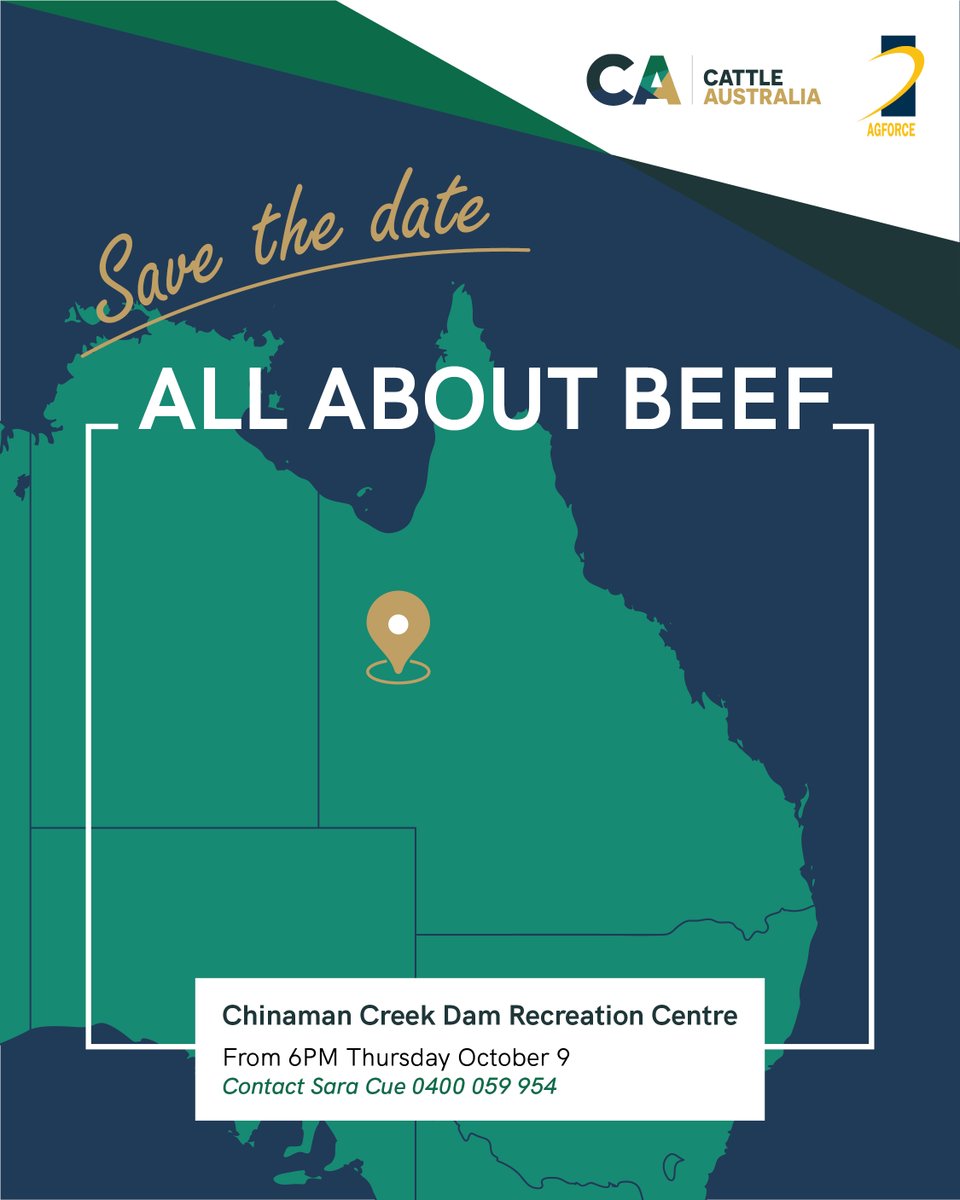 CattleAus's tweet image. Cattle Australia’s All About Beef event, run in conjunction with @AgForceQLD's Cattle Board, is returning to Cloncurry, Qld on October 9 - put the date in your diary today!
@meatlivestock