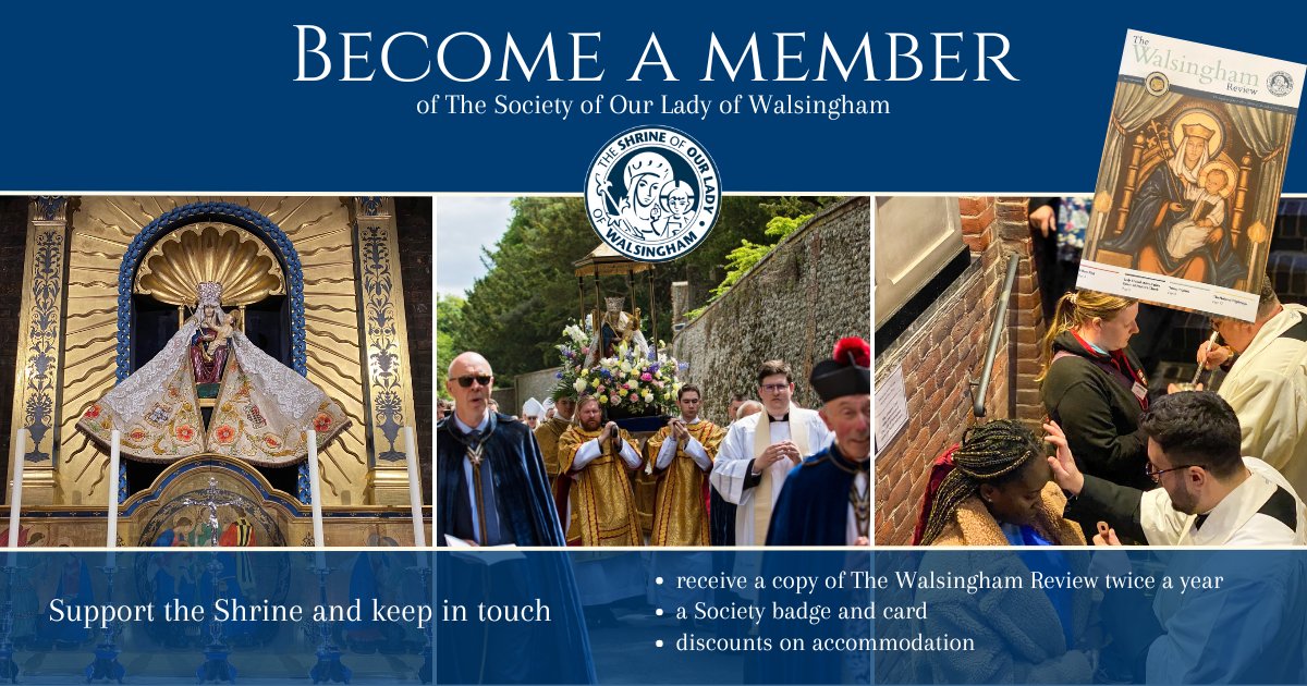 Become a member of The Society of Our Lady of Walsingham. It is a great way to support the Shrine. For more information and to join visit bit.ly/3Lnmjx5