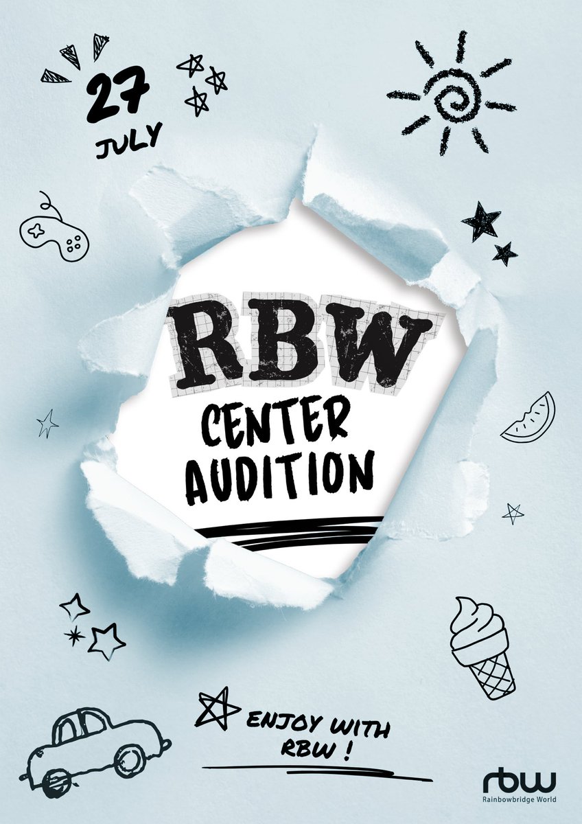 [2025 RBW CENTER AUDITION- JULY]

🌱지원 기간
7월 8일(화)~7월 24일(목)
🌱지원 방법
구글폼 (forms.gle/A6wjqnyW9qYrfg…) 사전 접수 또는 현장 접수
🌱오디션 일시 
7월 27(일) 1PM ~ 3:30PM
사전/현장 접수 개별 진행
🌱장소  
RBW 본사 7층 
자세한 안내 사항은 구글폼 내 참고 부탁드립니다.✨