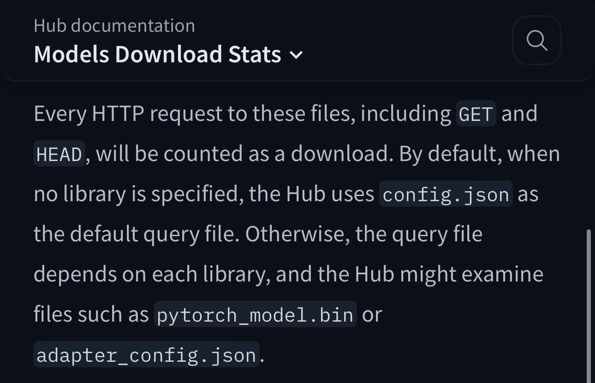 did you know that a HEAD request to the config json of a HF model counts as download?