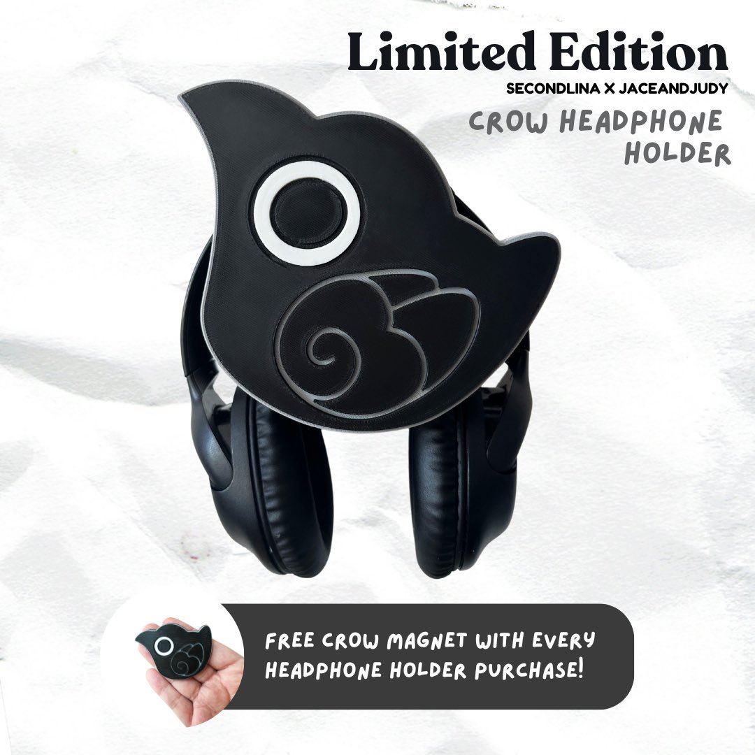 jaceandjudy's tweet image. get your crow headphone holder before they fly away! comes with a bonus magnet + wall strips 🐦⬛
crows here: jaceandjudy.com
