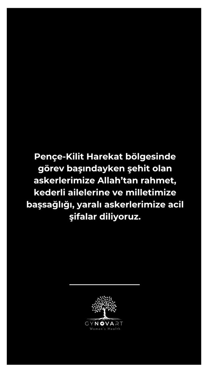 Omer Lutfi Tapisiz, MD, PhD, Professor (@dr_oltapisiz) on Twitter photo #PençeKilitHarekat bölgesinde görev başındayken şehit olan askerlerimize Allah'tan rahmet, kederli ailelerine ve milletimize başsağlığı, yaralı askerlerimize acil şifalar diliyoruz.
<a href="/gynovart/">Gynovart Women's Health</a>
#dromerlutfitapisiz & #drsadimankiykacaltinbas #PençeKilitHarekat bölgesinde görev başındayken şehit olan askerlerimize Allah'tan rahmet, kederli ailelerine ve milletimize başsağlığı, yaralı askerlerimize acil şifalar diliyoruz.
<a href="/gynovart/">Gynovart Women's Health</a>
#dromerlutfitapisiz & #drsadimankiykacaltinbas