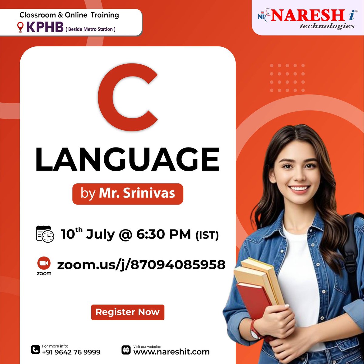 nareshitkphb's tweet image. 🚀 Master C Language with expert training—perfect for career growth!
🔗 Register Now: t.ly/CL-KP10
🧑🏫 Trainer: Mr. Srinivas
📅 Date & Time: 10th July | 6:30 PM IST
#CLanguage #CodingTraining #LearnC #KPHB #NareshIT #ProgrammingBasics #coding #programming