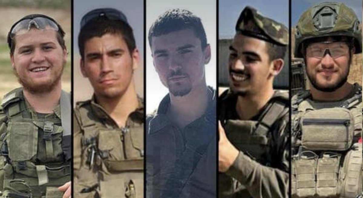 Israel_katz's tweet image. תנחומיי העמוקים ביותר על נפילתם של סמ"ר משה שמואל נול, סמ"ר נועם אהרון מסגדיאן, סמ"ר מאיר שמעון עמר, סמל משה נסים פרש, לוחמי גדוד נצח יהודה בחטיבת כפיר, ורס"ל (מיל') בנימין אסולין, לוחם בחטיבה הצפונית.
משה, נועם, מאיר, בנימין ומשה נלחמו בחירוף נפש ובאומץ לב נגד מרצחי החמאס כדי…
