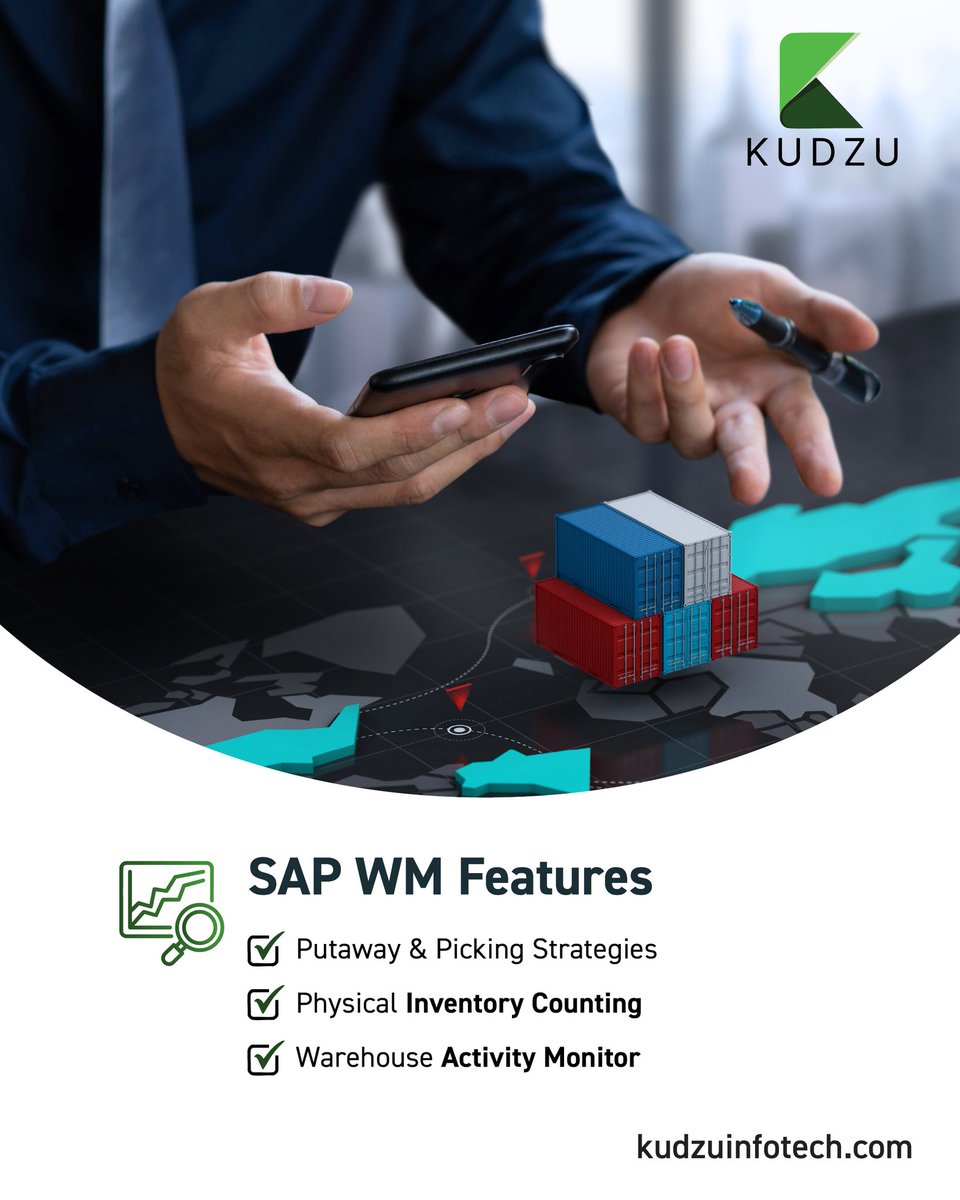 kudzu_infotech's tweet image. Inventory shouldn’t be a black box. SAP WM brings visibility and precision—KUDZU brings the expertise.

Let’s upgrade your warehouse to an efficiency powerhouse.

#SAPWM #WarehouseAutomation #KUDZUDrivesEfficiency