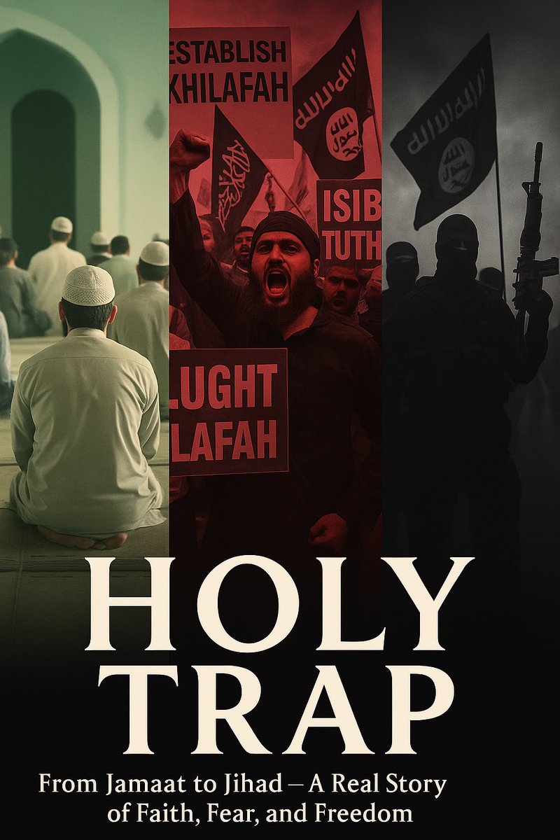 abidkhan_author's tweet image. It didn’t start with bombs.
It started with “brotherhood.”

And it nearly cost me my soul.

📖 HOLY TRAP — my true journey through Jamaat, Hizb ut-Tahrir &amp;amp; ISIS.
👉 holytrap.com