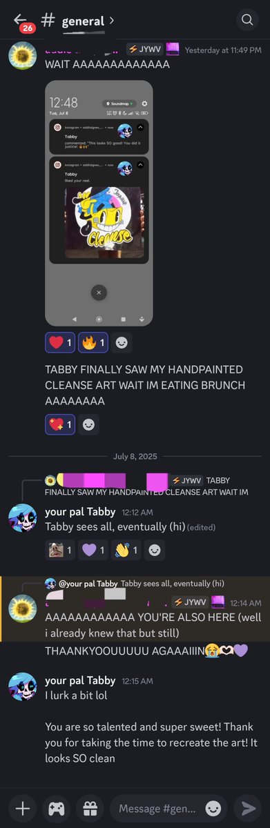 Addilaignes_artworks on IG recreated the official art I did for Joywave! 

They absolutely killed it! Can you believe this is HAND PAINTED? WOW! 

They also gave me a good giggle in the Joywave discord server ☺️

Give them a follow! instagram.com/addilaignes_ar…