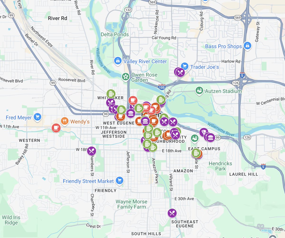 lsa2025_uo's tweet photo. Not sure what to eat or where to grab coffee each day?
Check out our Eugene Food Map!
It features local favorites: restaurants, cafés, pubs, and more! Most are ⭐4+ and recommended by locals!
📍 https://t.co/hveAt846K5
#LSA2025 #Eugene #UOregon #foodmap https://t.co/PK0Pm2A8kY