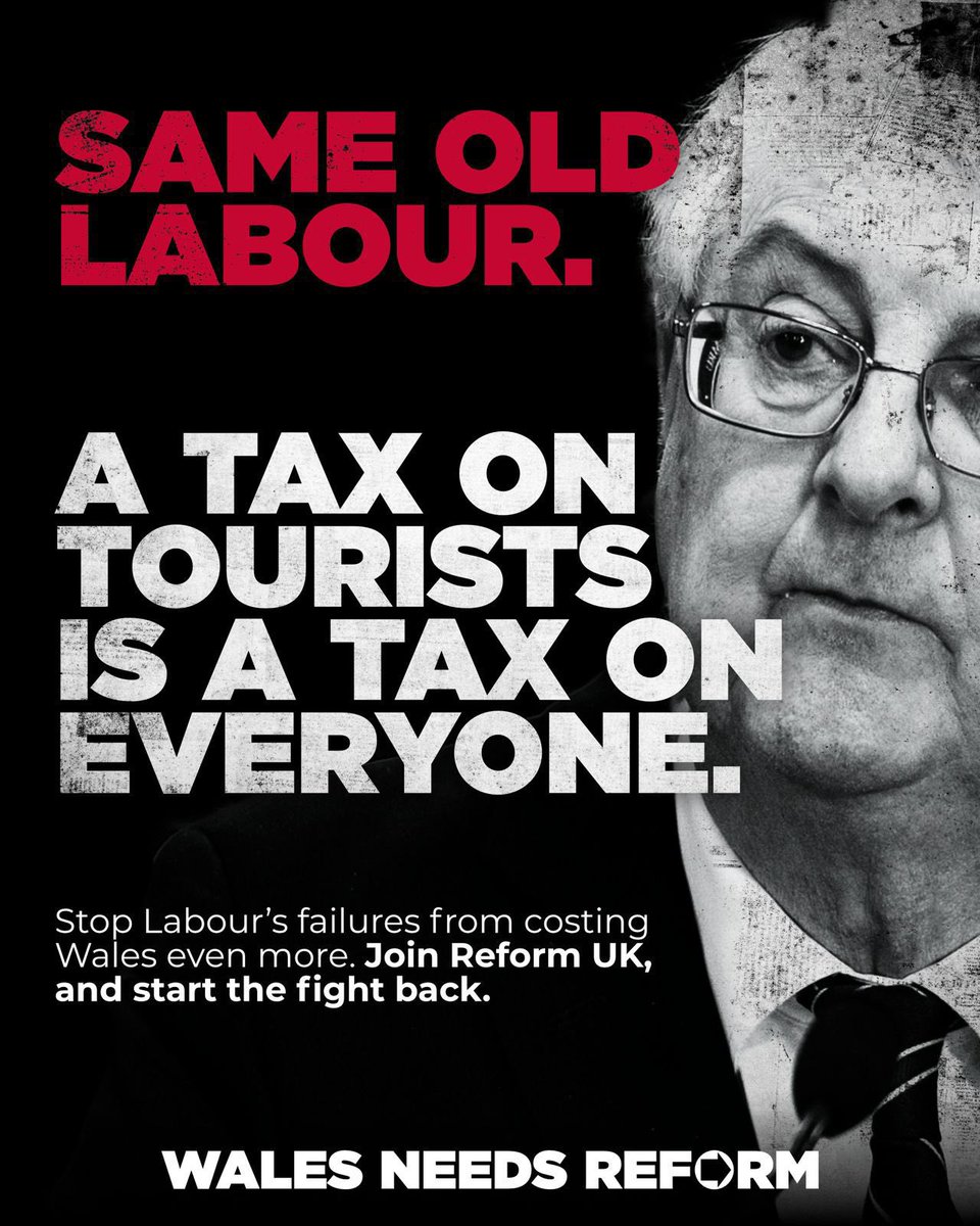 Taxing people to holiday in their own country will damage local businesses and cost rural jobs.

Wales needs growth, not more taxes.
Wales needs Reform. 🏴󠁧󠁢󠁷󠁬󠁳󠁿