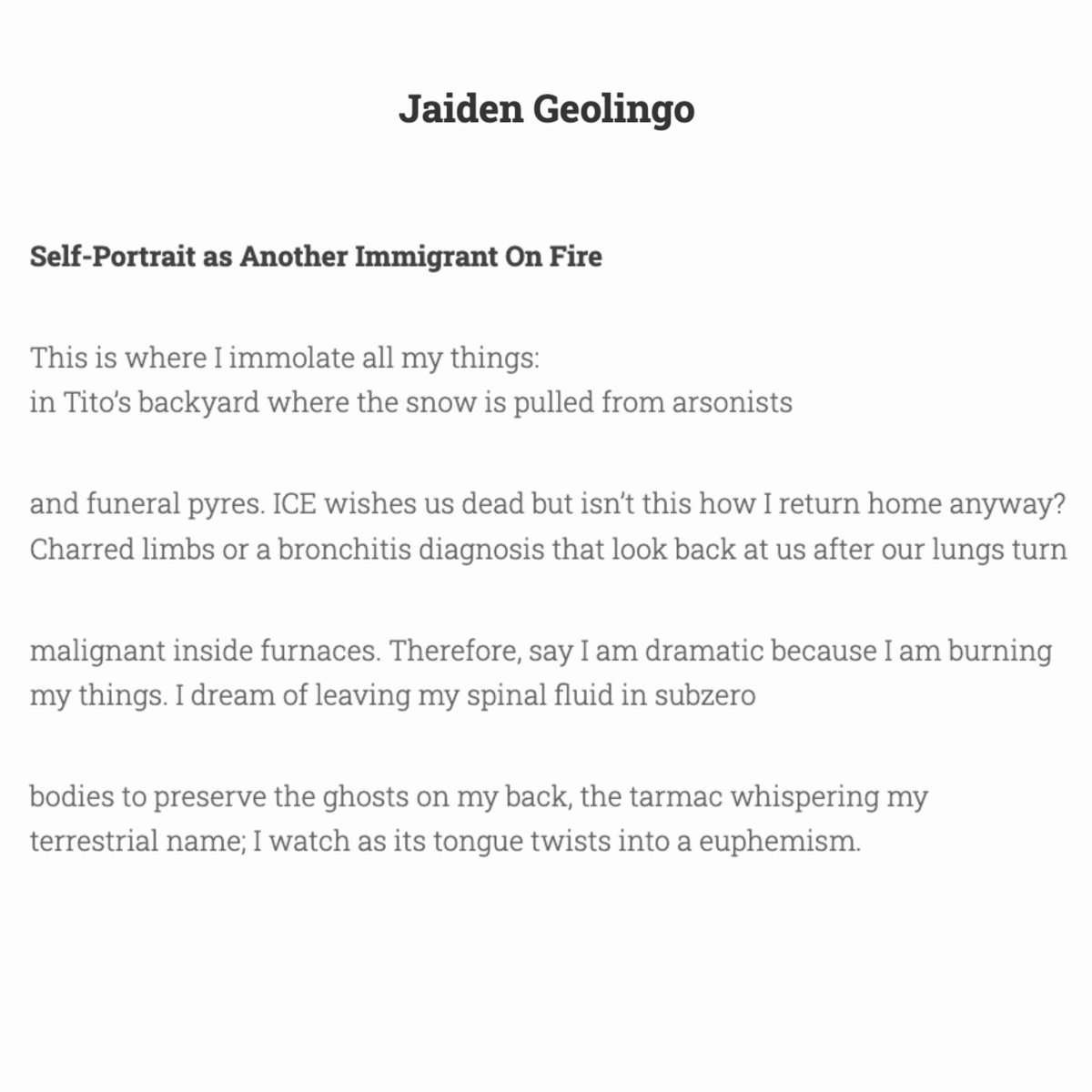 DiodeEditions's tweet image. One of two poems by Jaiden Geolingo
DIODE
18.2
diodepoetry.com/geolingo_jaide…