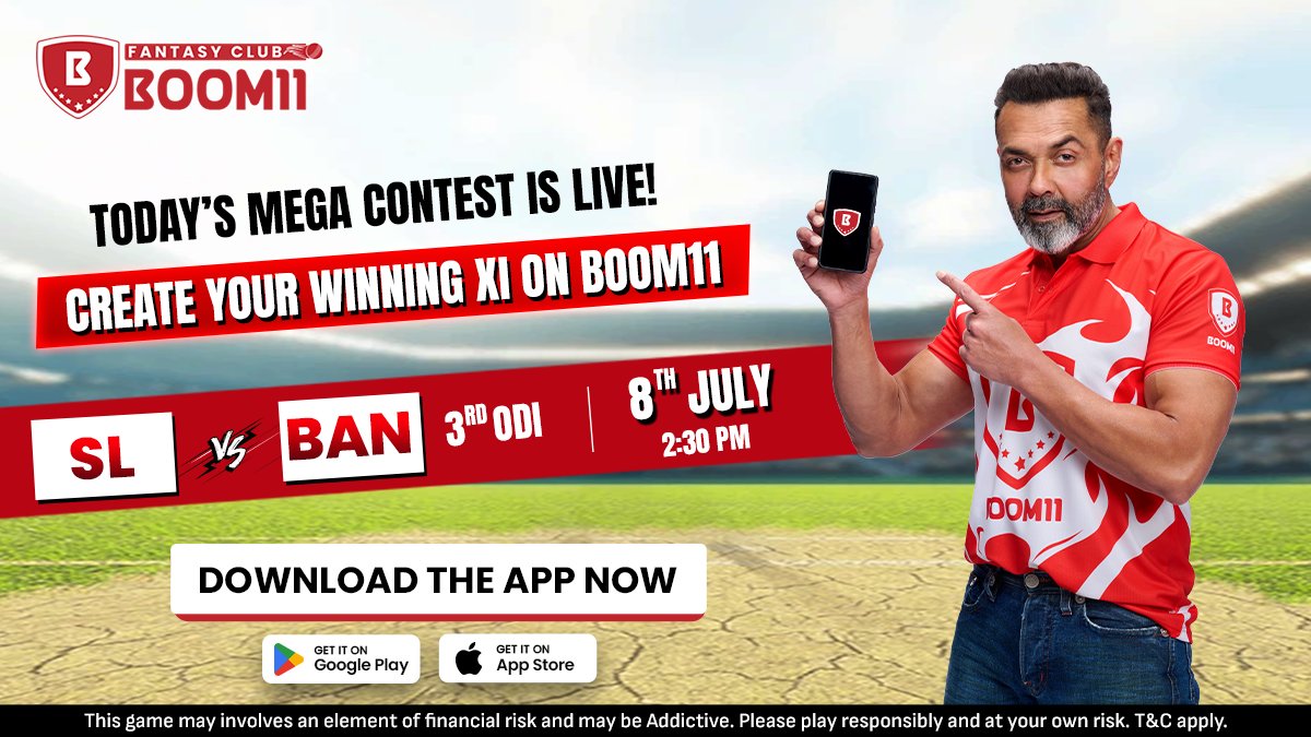 official_boom11's tweet image. 🏏 Another Chance to Be a Fantasy Legend!

SL vs BAN, 3rd ODI is Live on Boom11

Enter the Mega Contest &amp;amp; Make Every Ball Count 🔥

🎮 Squad Ready? Let’s Play!

#SriLankavsBanglaDesh #3rdODI #MegaContest #JoinContestNow #Boom11