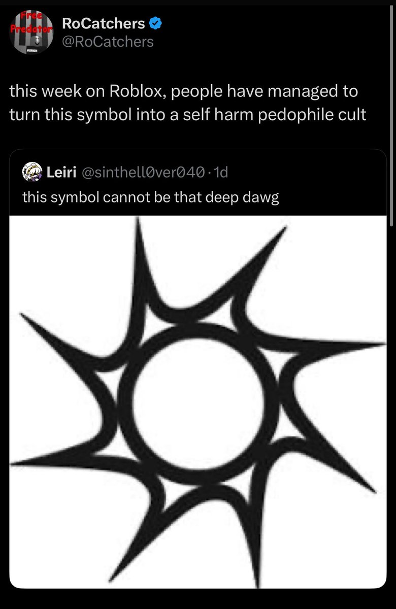 BLOX's tweet image. Literally a free icon from PaintShop Pro btw 💀 Imagine joining a literal CULT and not knowing where the symbol you worship comes from